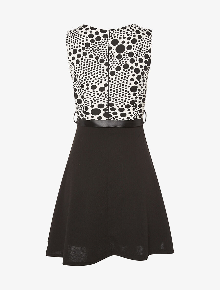 Robe buste à pois taille dentelle - blanc - 2