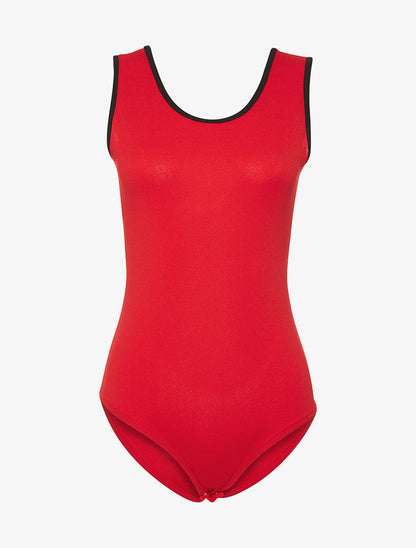 Body à lignes sport - rouge - 4