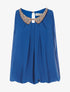 Top col claudine en strass - Bleu - 1