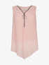 Top voile décolleté zippé - rose - 3