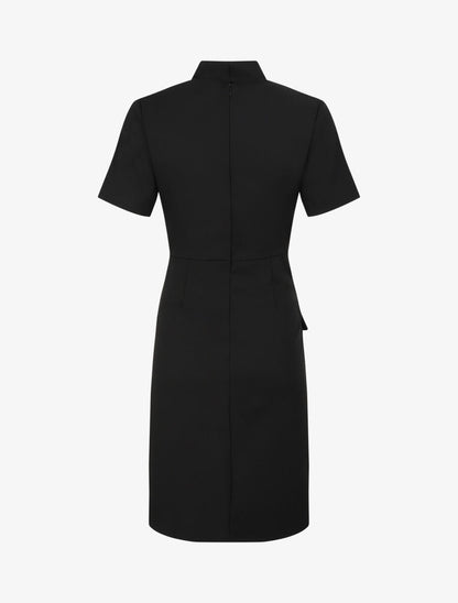 Robe portefeuille à manches courtes - Noir - 2