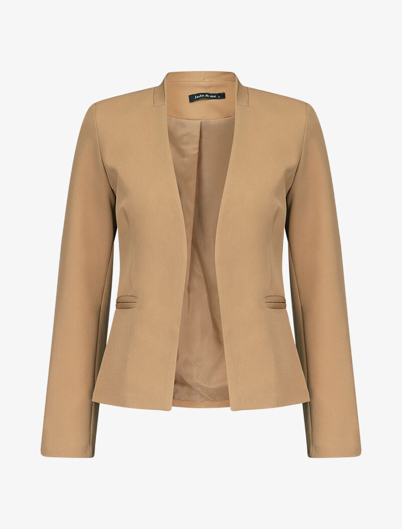 Veste unie ajustée - Camel - 4