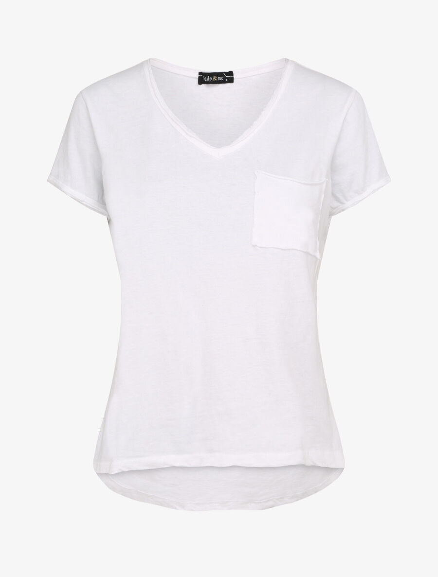 T-shirt droit uni manches courtes - Blanc - 1