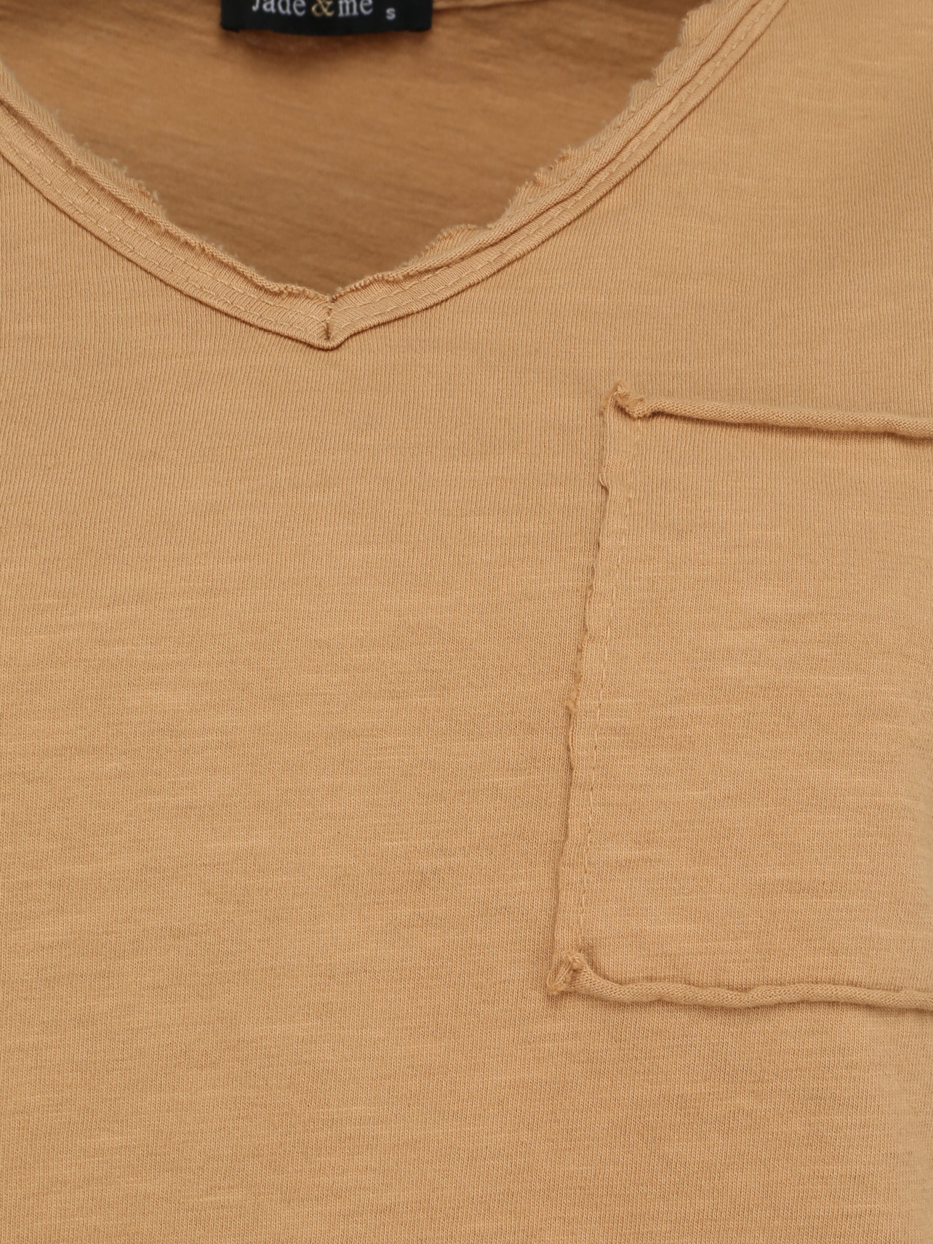 T-shirt droit uni manches courtes - Camel - 3