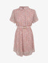 Robe patineuse courte imprimé floral - Rose poudré - 1