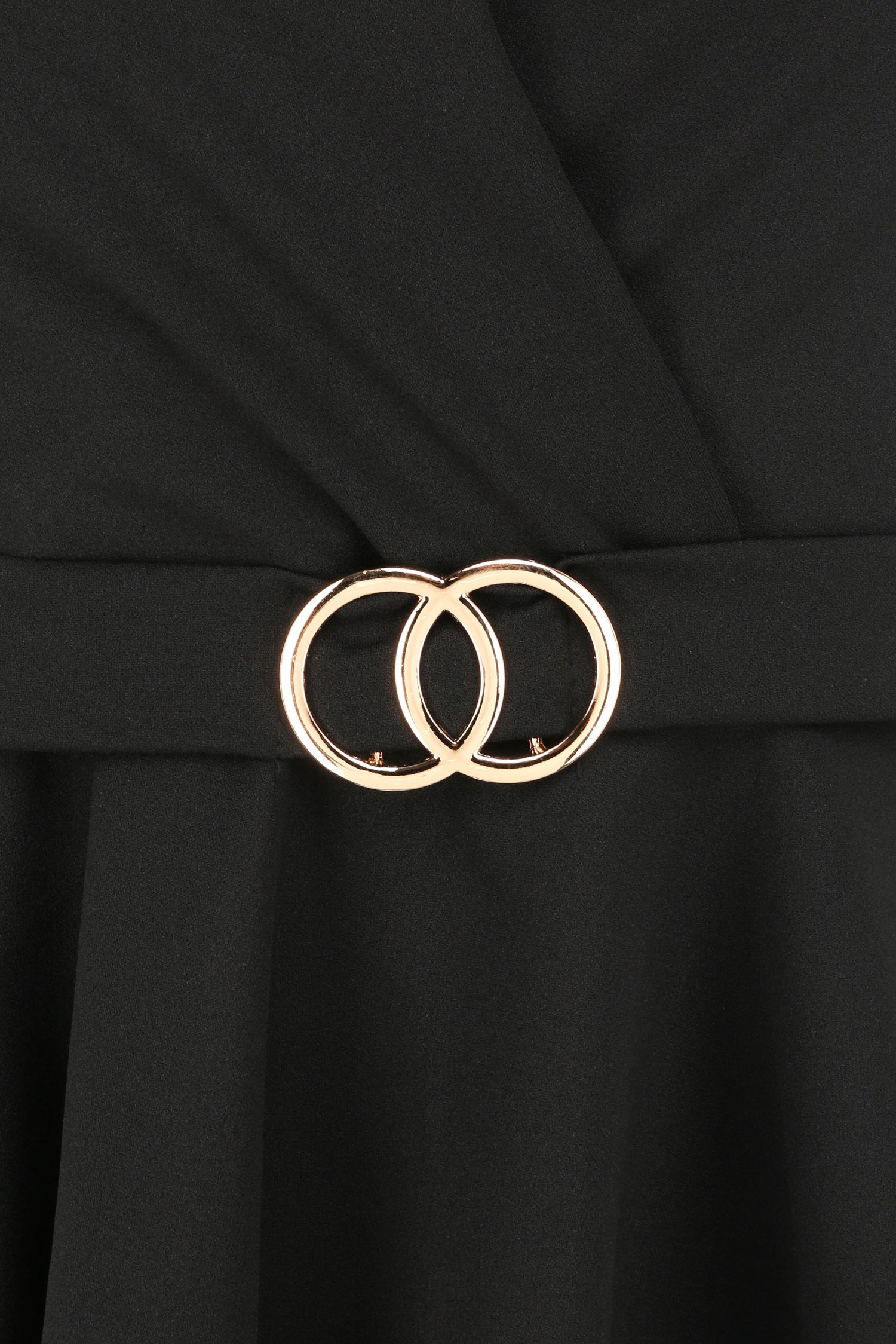 Top péplum à ceinture décorative - Noir - 3