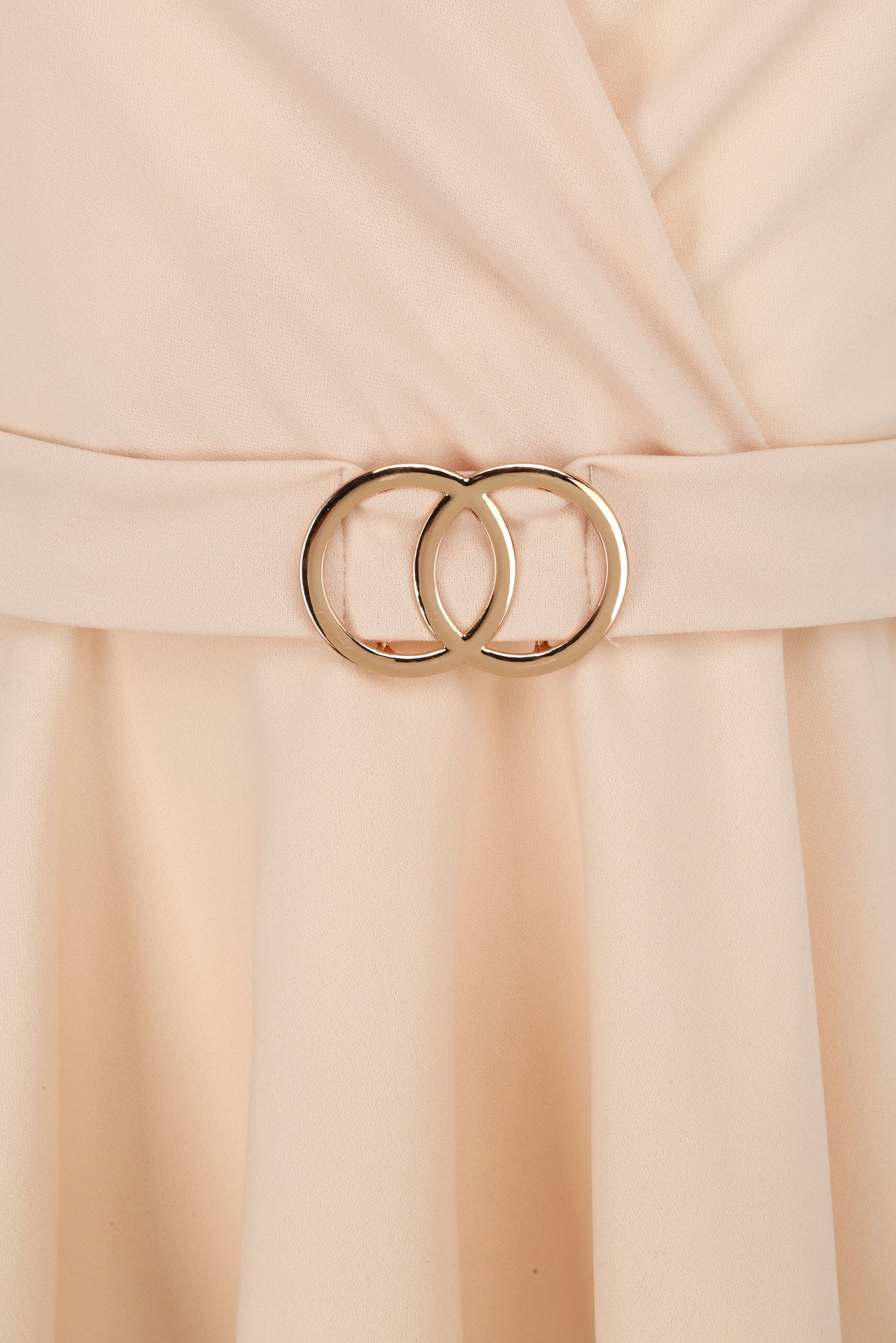 Top péplum à ceinture décorative - Beige - 3