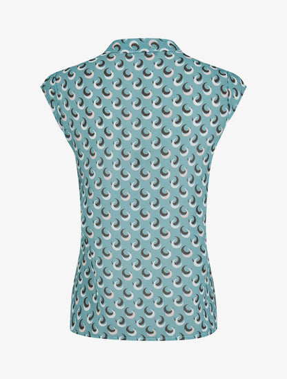Top droit sans manches à imprimé demi lune - Bleu clair - 2