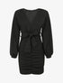 Robe moulante à détail froncés - Noir - 1