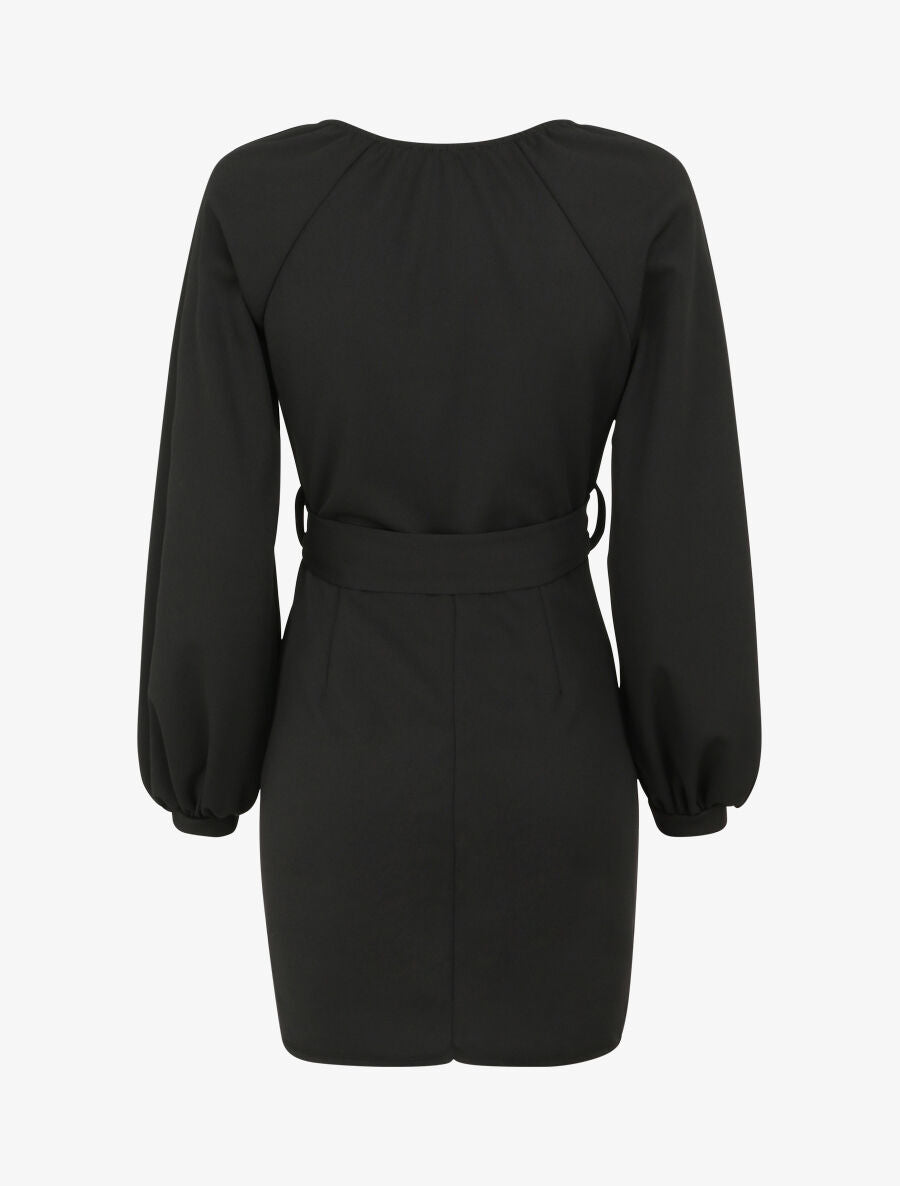 Robe moulante à détail froncés - Noir - 2