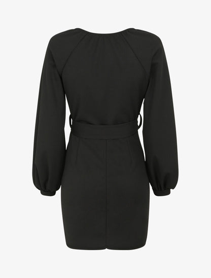 Robe moulante à détail froncés - Noir - 2