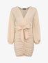 Robe moulante à détail froncés - Beige - 1