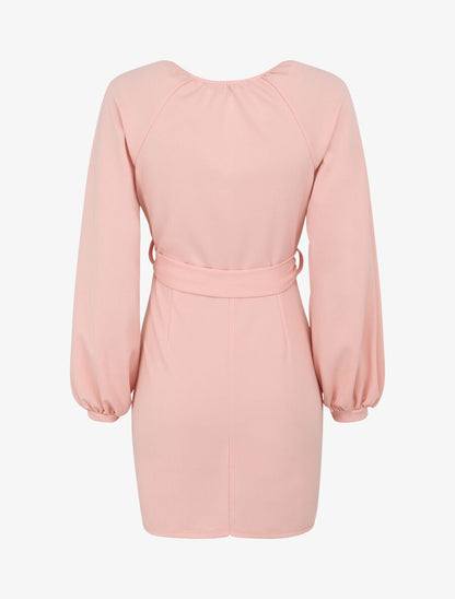 Robe moulante à détail froncés - Rose pâle - 2