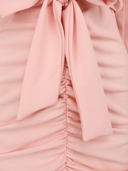 Robe moulante à détail froncés - Rose pâle - 3