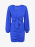 Robe moulante à détail froncés - Bleu électrique - 1