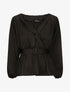 Blouse péplum satinée - Noir - 1