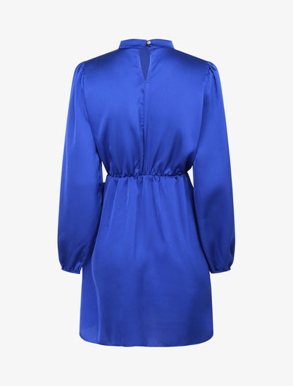 Robe satinée style portefeuille - Bleu roi - 2