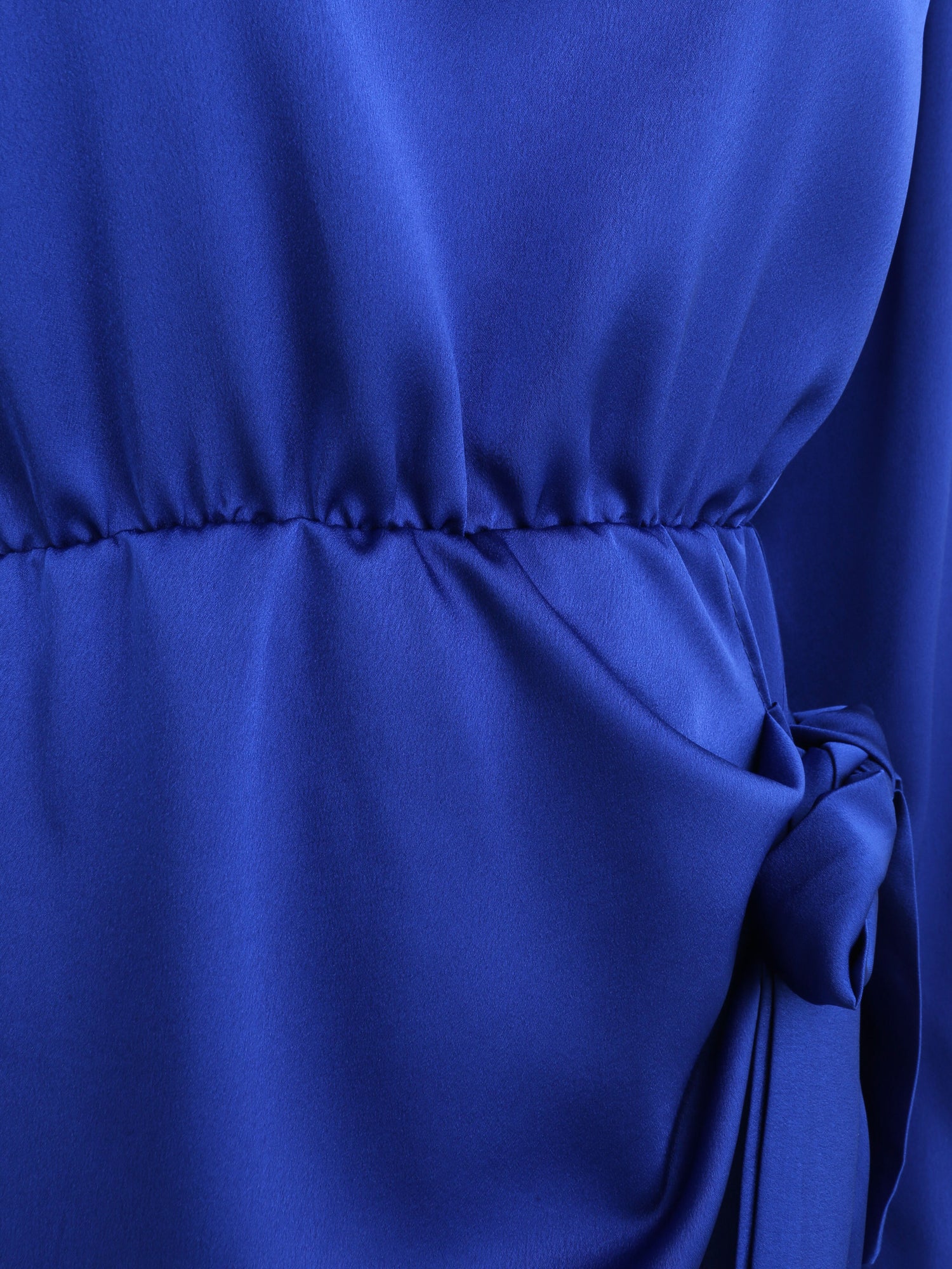 Robe satinée style portefeuille - Bleu roi - 3