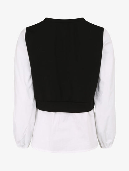 Sweat style chemise en trompe l&
