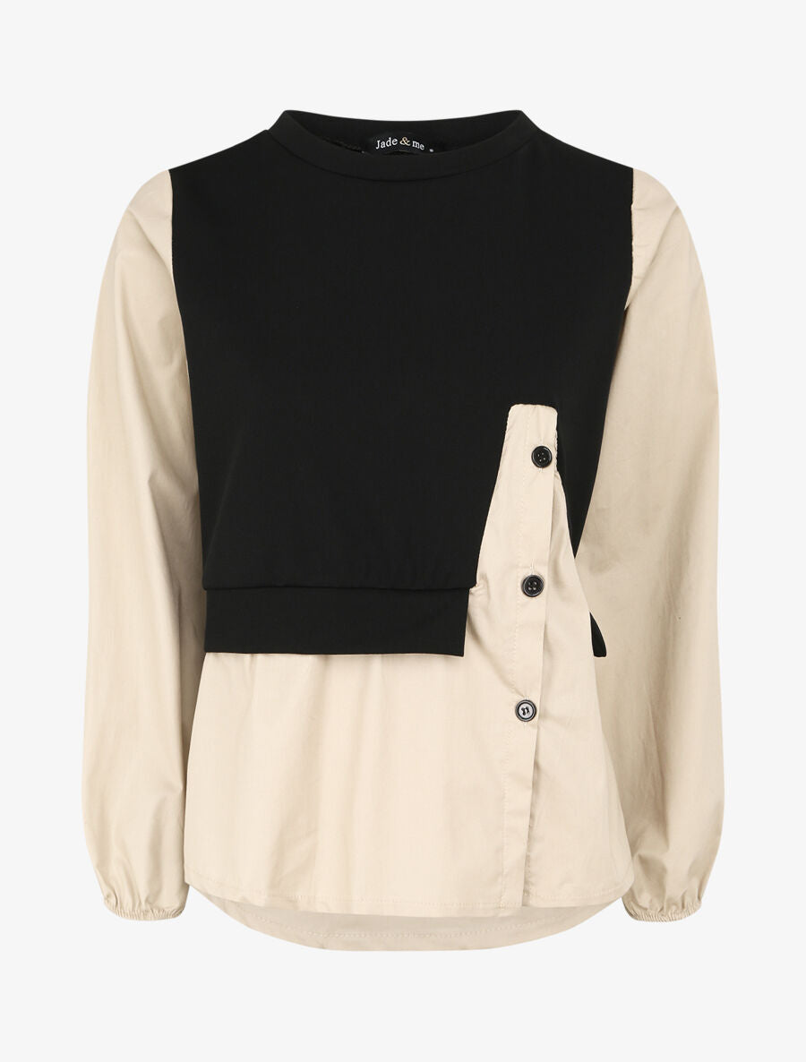 Sweat style chemise en trompe l&