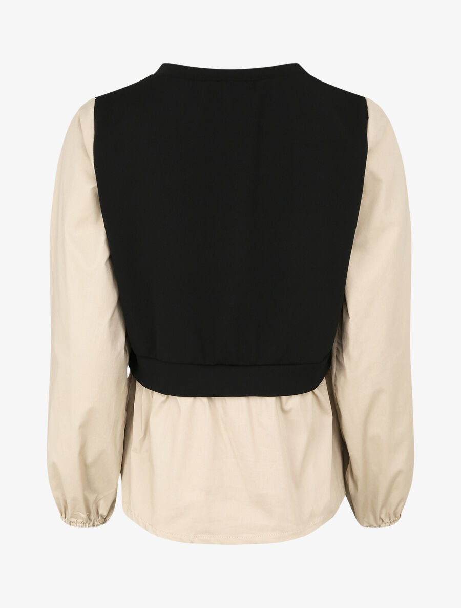 Sweat style chemise en trompe l&