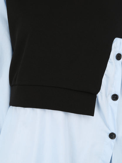 Sweat style chemise en trompe l&