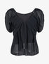 Top droit uni drapé - Noir - 4