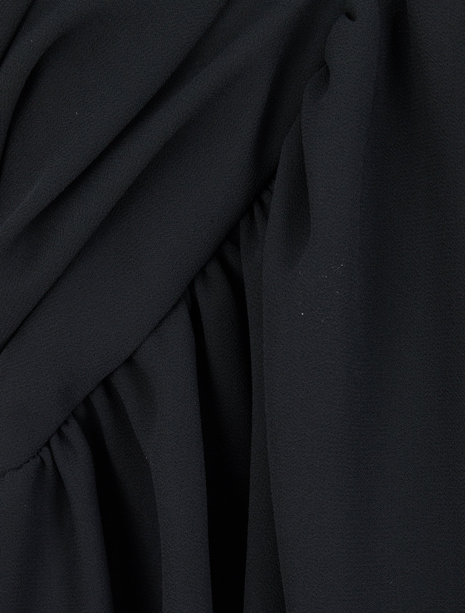 Top droit uni drapé - Noir - 3