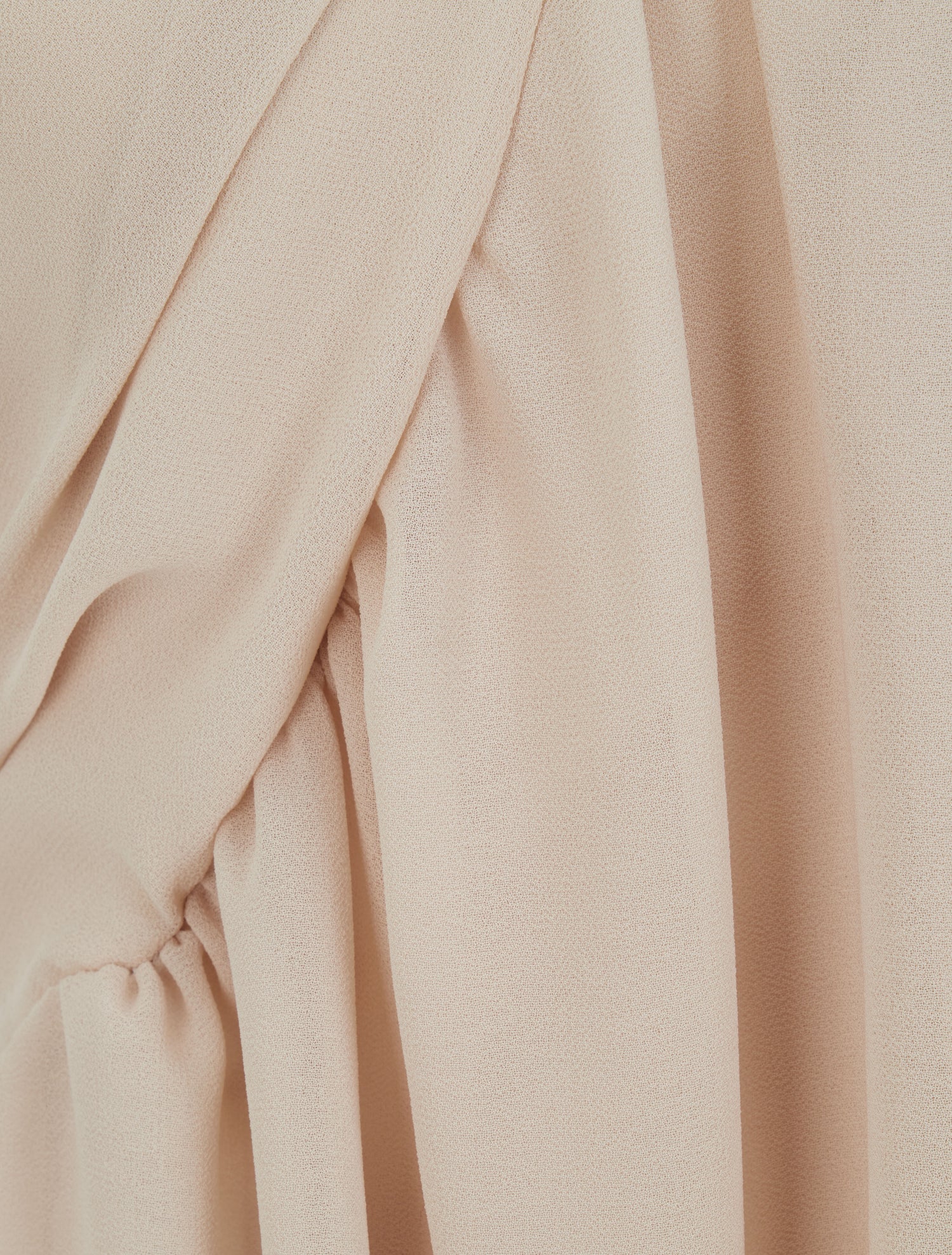 Top droit uni drapé - Beige - 3