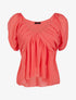 Top droit uni drapé - Corail - 4