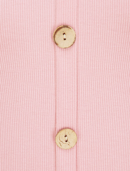 Débardeur droit uni boutonné - Rose - 3