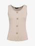 Débardeur droit uni boutonné - Beige - 4
