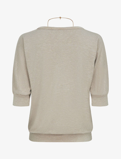 Top loose irisé manches 3/4 - Beige - 2