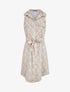 Robe chemise droite sans manches imprimé graphique - Beige - 5