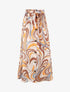 Jupe longue satinée imprimé swirly - Beige - 5