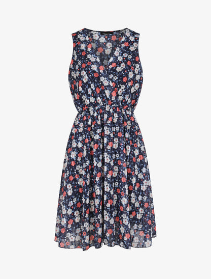 Robe patineuse imprimé printanier - Marine - 4