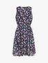 Robe patineuse imprimé printanier - Marine - 4