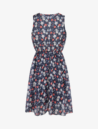 Robe patineuse imprimé printanier - Marine - 2