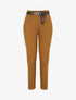 Pantalon droit uni à taille haute froncée - Camel - 1