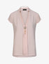 Top droit uni à col V bijou - Rose pâle - 4
