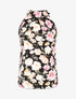 Top à col américain imprimé pivoines style aquarelle - Noir - 4
