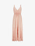 Robe longue à imprimé floral et bord volanté - Rose saumon - 1