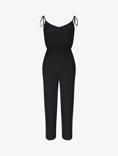 Combinaison fluide unie - Noir - 5