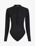 Body uni à col style noeud - Noir - 4