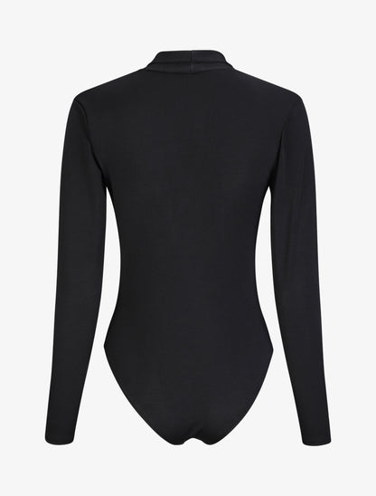 Body uni à col style noeud - Noir - 2