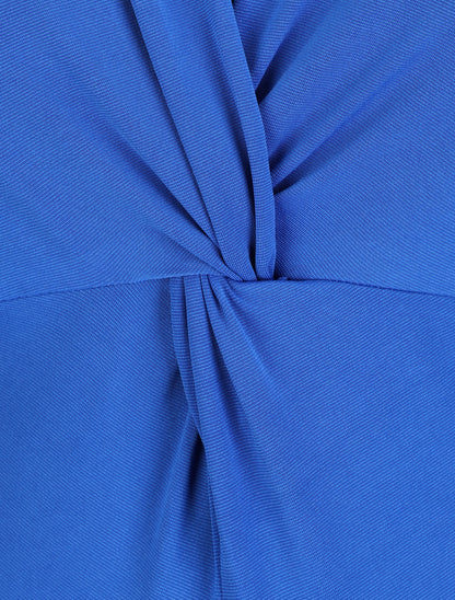 Body uni à col style noeud - Bleu roi - 3