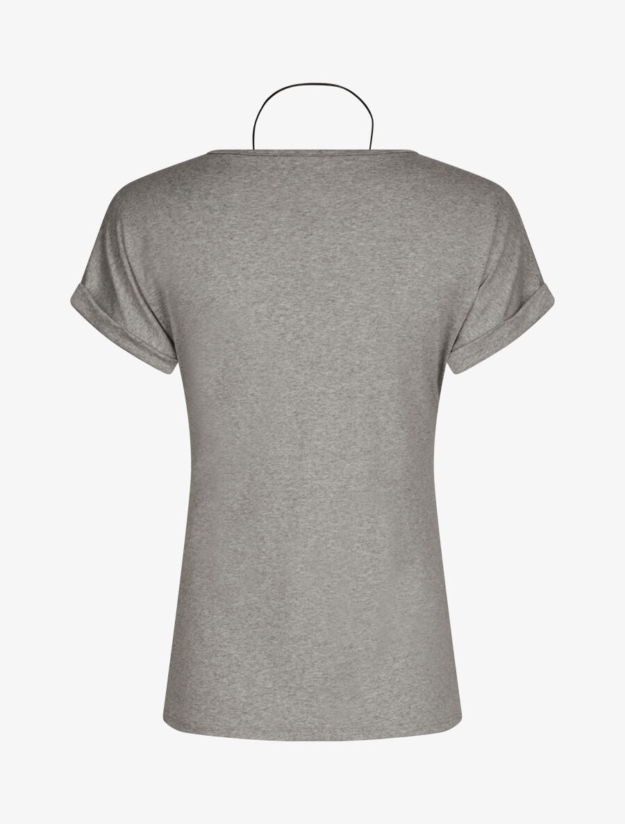 T-shirt slim uni manches courtes - Gris chiné - 2