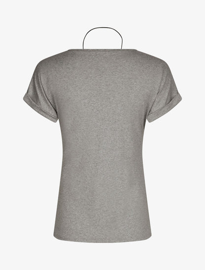 T-shirt slim uni manches courtes - Gris chiné - 2