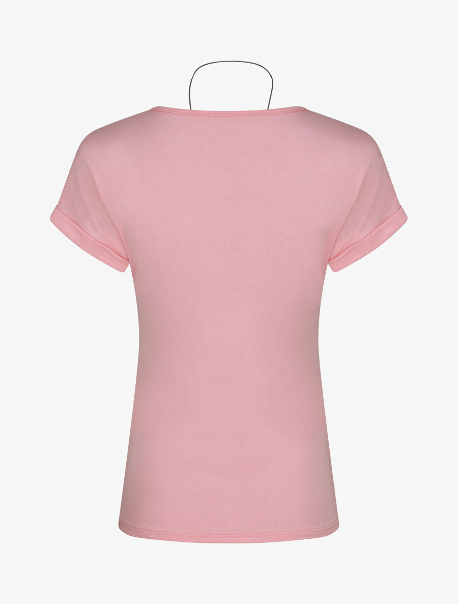 T-shirt slim uni manches courtes - Rose - 2