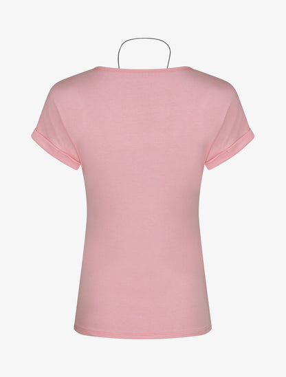 T-shirt slim uni manches courtes - Rose - 2